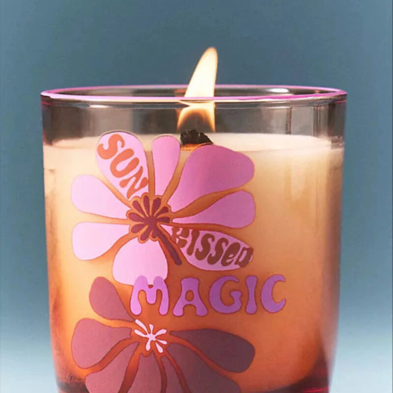 Sun-Kissed Magic Floral Hibiscus Tide Glass Candle
