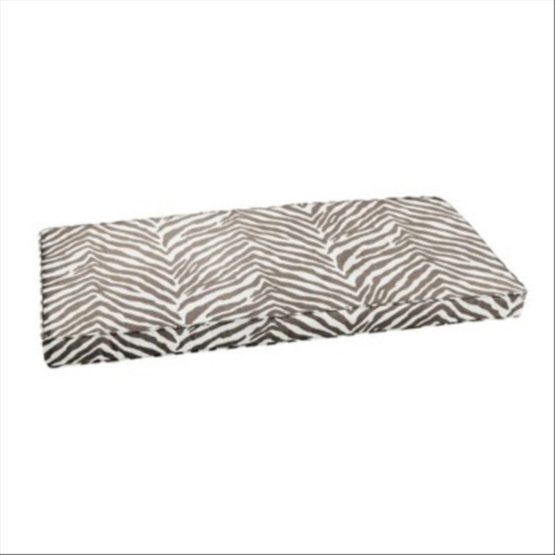Sunbrella 19" x 48" x 3" Indoor/Outdoor Corded Bench Cushion Gray Zebra: Fade-Resistant, Zipper Closure