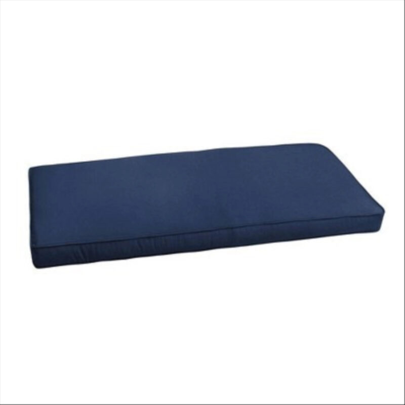 Sunbrella 48" x 19" x 3" Canvas Outdoor Corded Bench Cushion Navy: Weather-Resistant Patio Accessory with Zipper Closure