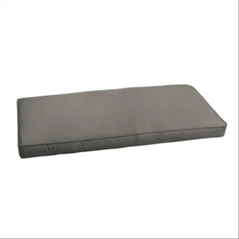 Sunbrella 48" x 19" x 3" Canvas Outdoor Corded Bench Cushion Charcoal Gray: Weather-Resistant with Zipper