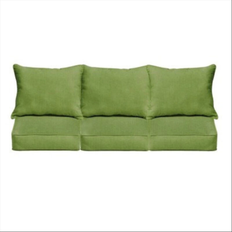 Sunbrella Outdoor Corded Sofa Pillow and Cushion Set Cilantro Green: Weather-Resistant Patio Furniture Comfort