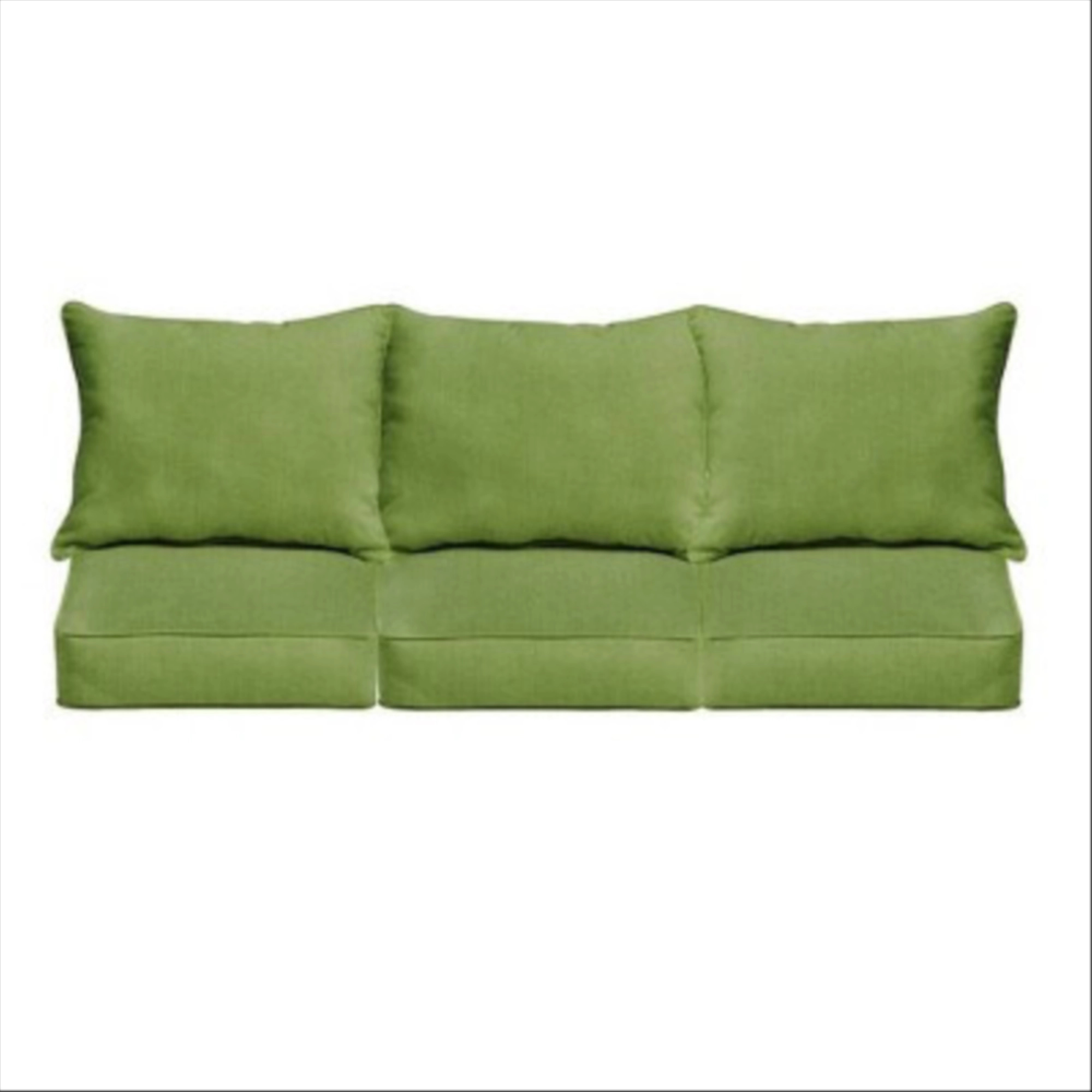 Sunbrella Outdoor Corded Sofa Pillow and Cushion Set Cilantro Green: Weather-Resistant Patio Furniture Comfort