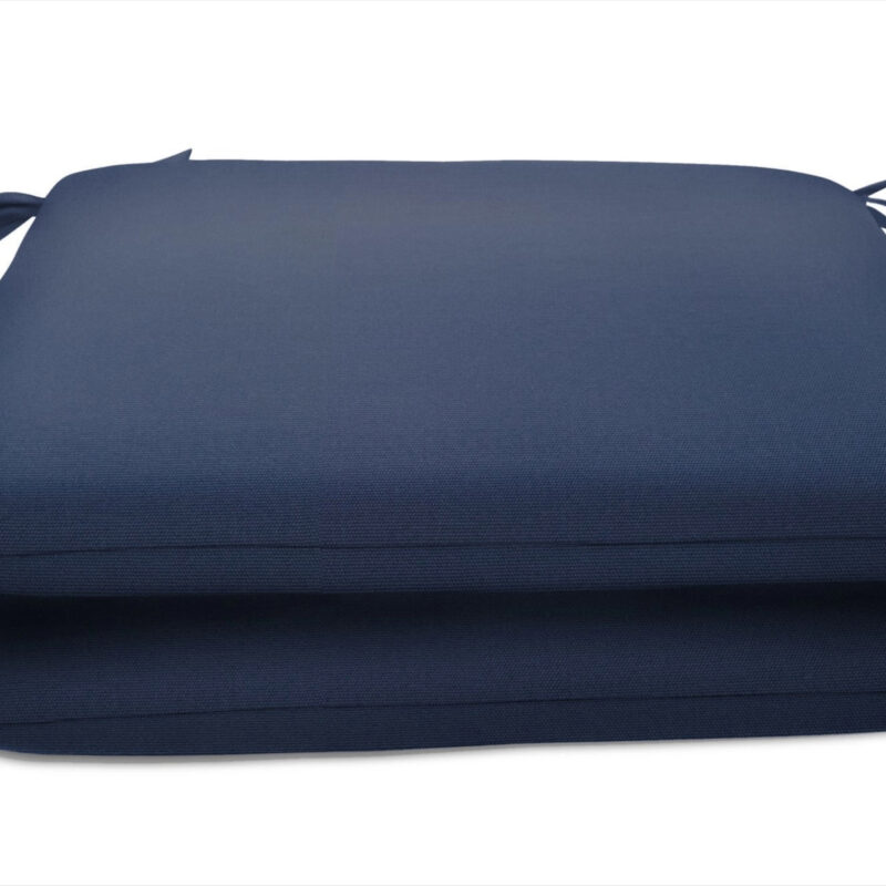 Sunbrella Seat Pad 20x18 QTY 2 Sunbrella Fabric 18-in x 20-in 2 -Piece Canvas Navy Patio chair cushion one_size | DS2801PK2-3012