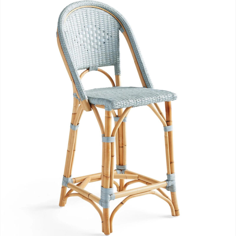 Serena & Lily Sunwashed Riviera Rattan Counter Stool