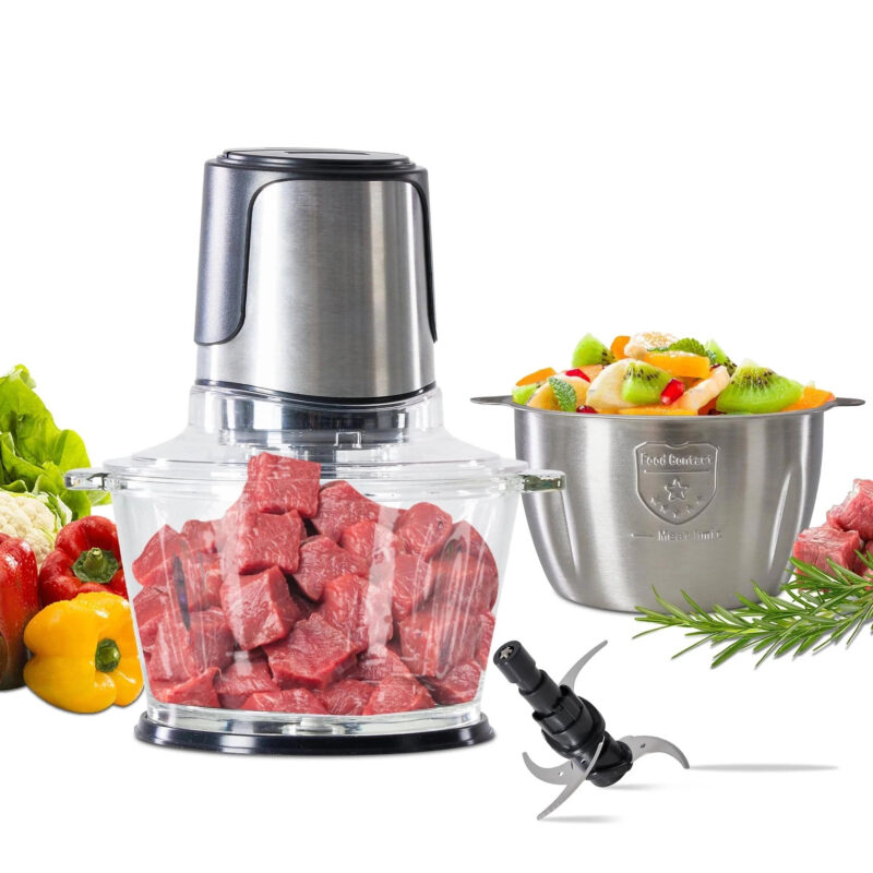 Sweet - Food Processor for Chopping, Slicing, Purees & Dough with Blender & Dough Tool,Sharp Blades, Safety Lock - Black