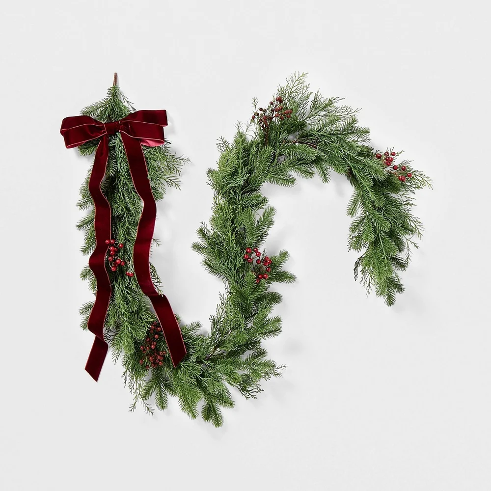 72" Mixed Green and Red Berry Christmas Garland - Threshold™ designed with Studio McGee