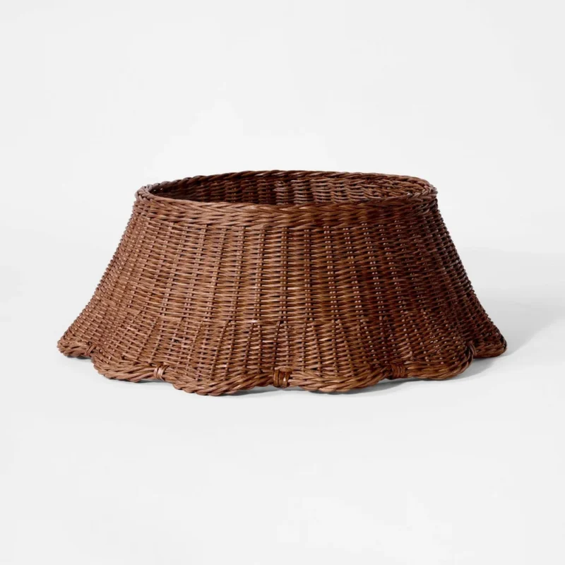 Scalloped Woven Christmas Tree Collar - Threshold™ designed with Studio McGee