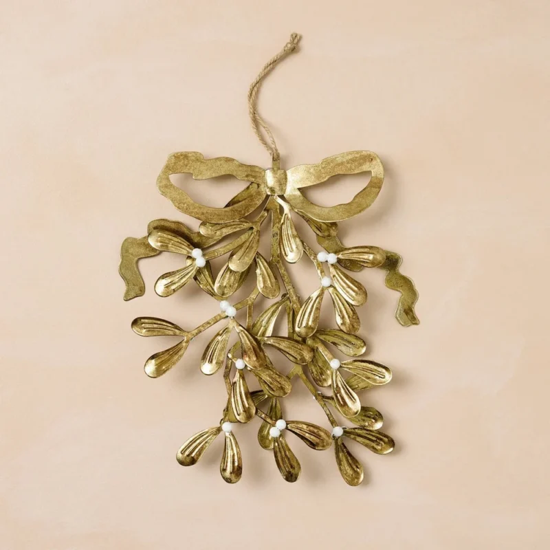 John Derian for Target Gold Metal Mistletoe Hanging Wall Decor