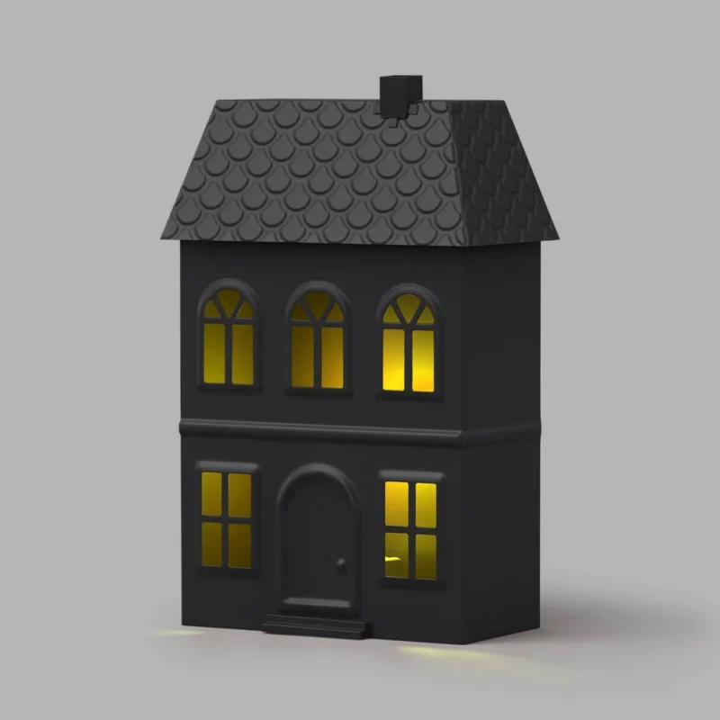 6" Christmas Decorative Objects Lit Metal Town House - Wondershop™
