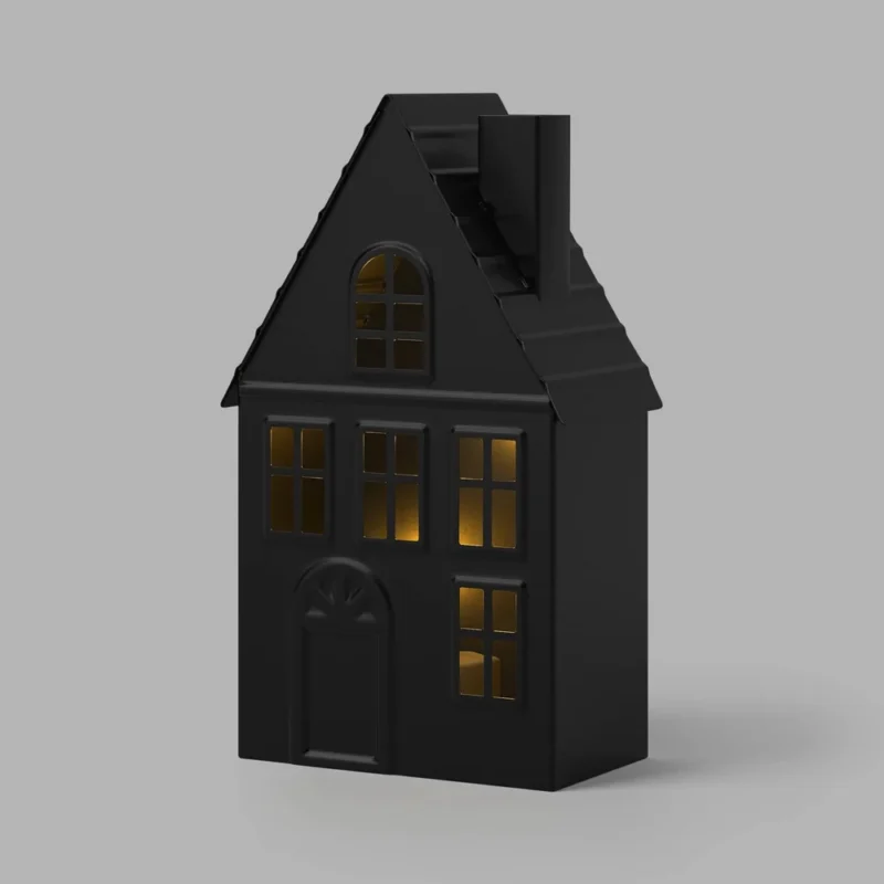 6" Christmas Decorative Objects Metal Lit Metal House - Wondershop™