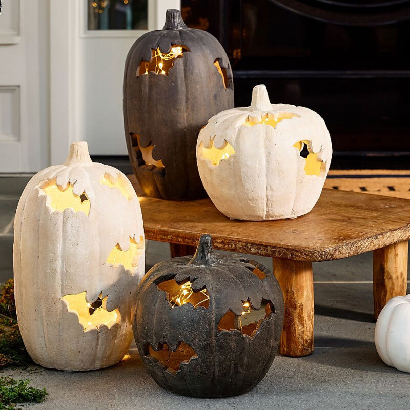 Terracotta Bat Cutout Pumpkin