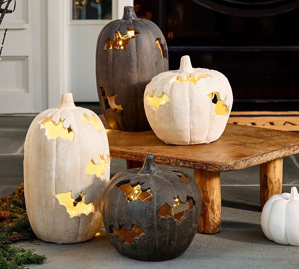 Terracotta Bat Cutout Pumpkin