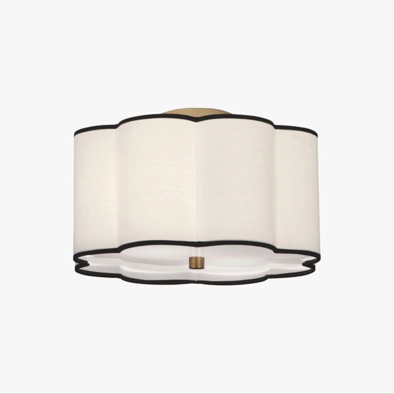 Tess Scalloped Flush Mount, 16"", Aged Brass