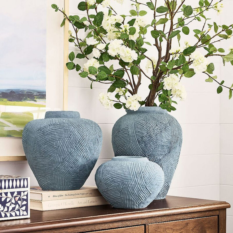 Textured Earthenware Vase