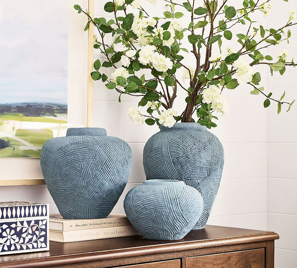 Textured Earthenware Vase