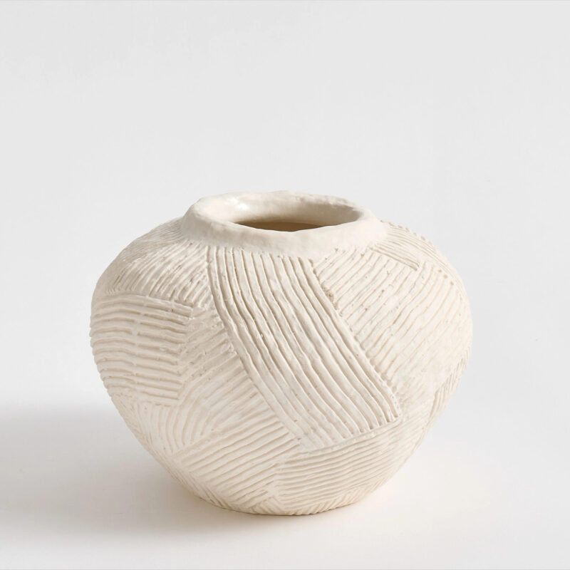 Textured Earthenware Vase