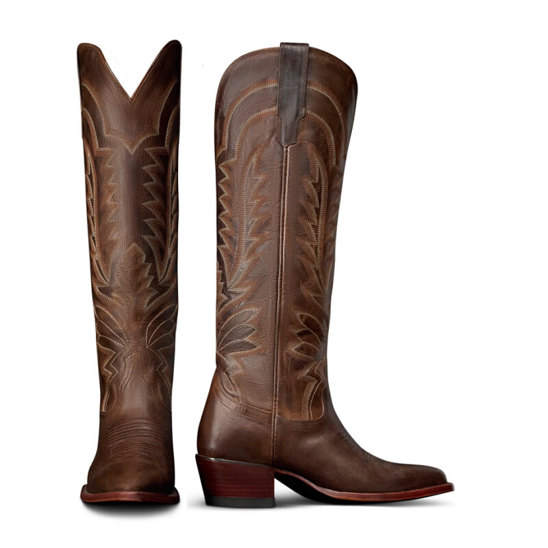 The Abby Tall Cowgirl Boot - Brown goat | Tecovas