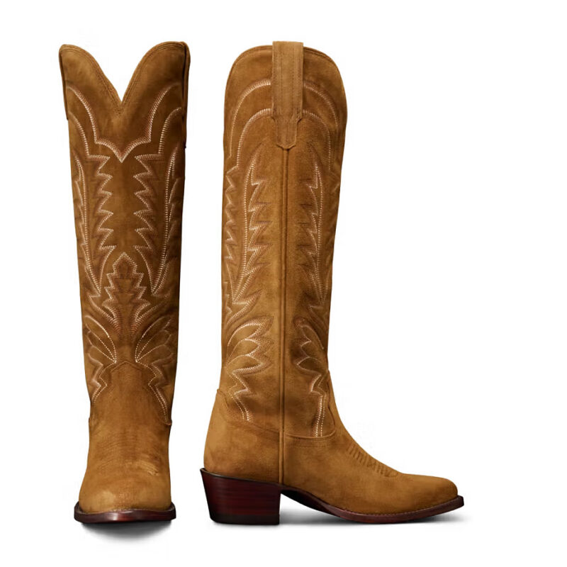 The Abby Tall Cowgirl Boot - Brown suede | Tecovas