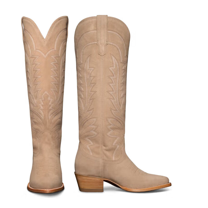The Abby Tall Cowgirl Boot - Driftwood suede | Tecovas