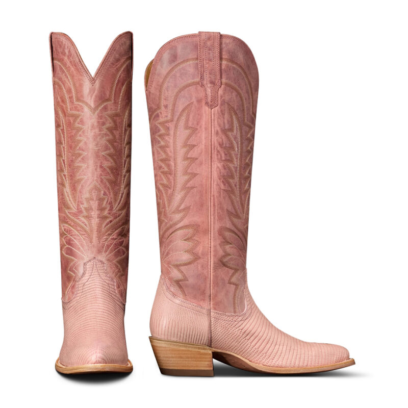 The Abby Tall Cowgirl Boot - Pink lizard | Tecovas