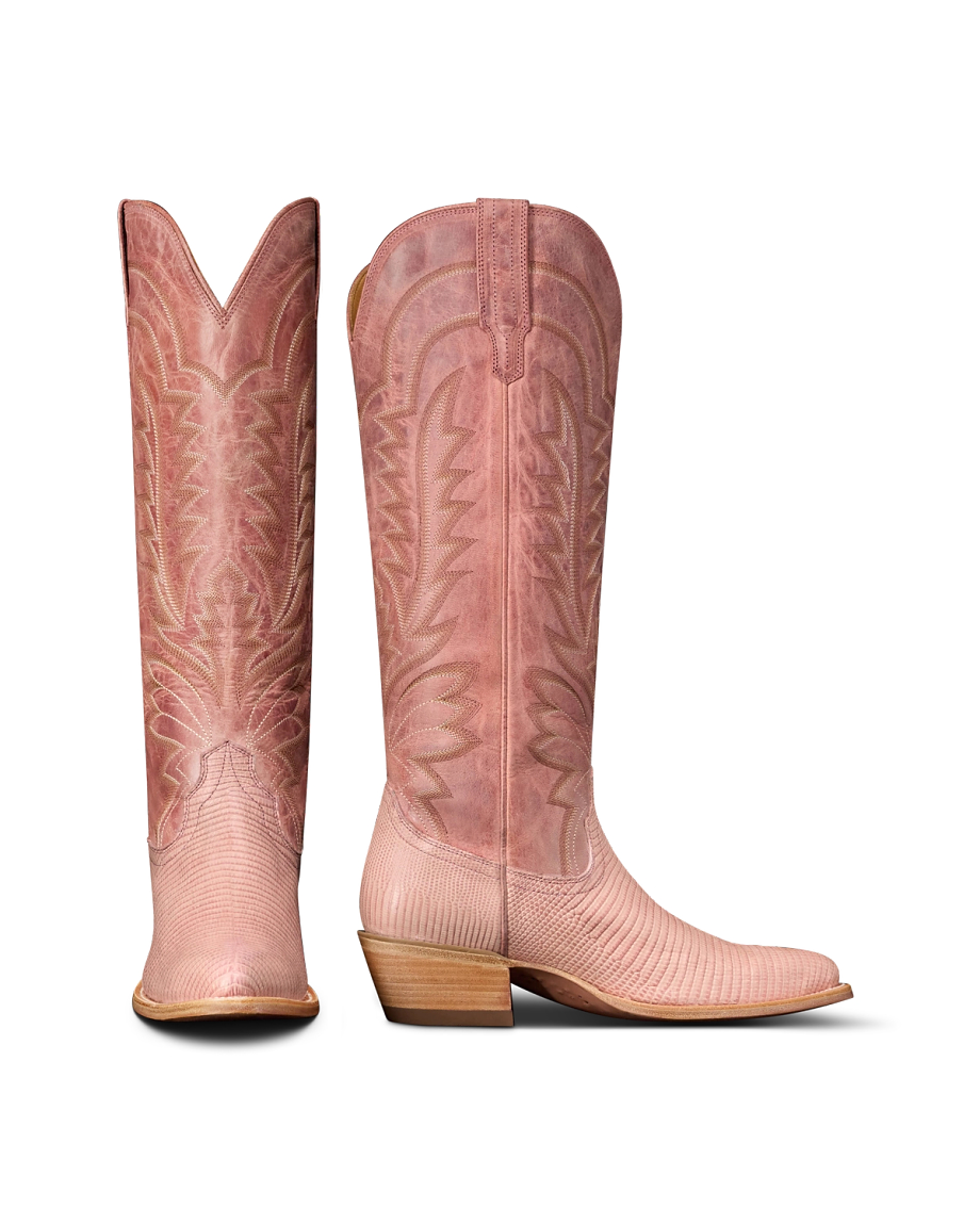 The Abby Tall Cowgirl Boot - Pink lizard | Tecovas