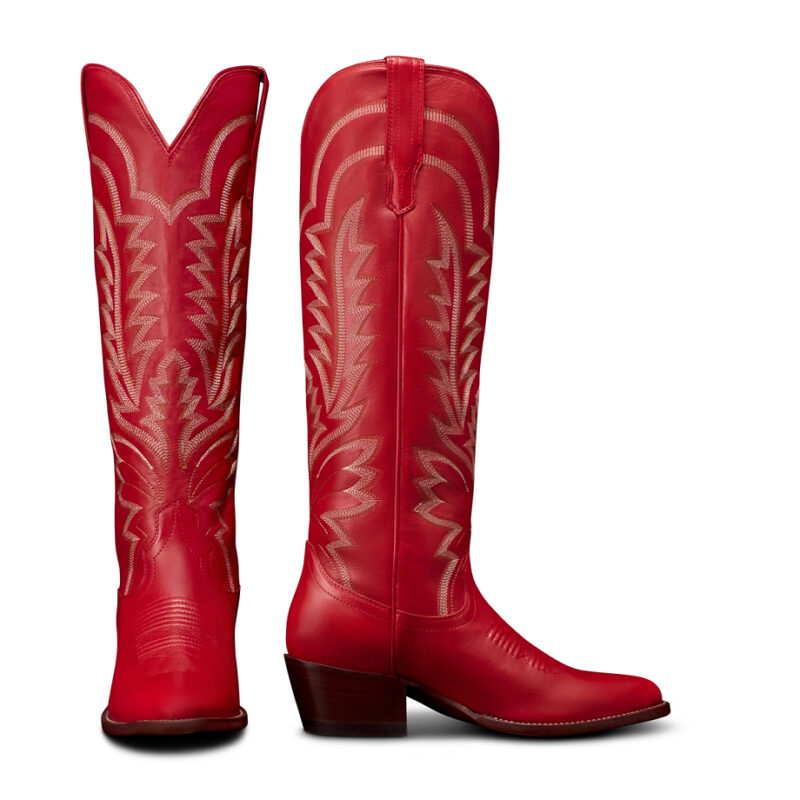 The Abby Tall Cowgirl Boot - Red cowhide | Tecovas
