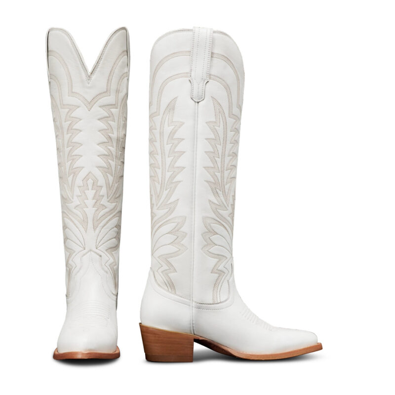 The Abby Wide Calf Cowgirl Boot - White | Tecovas