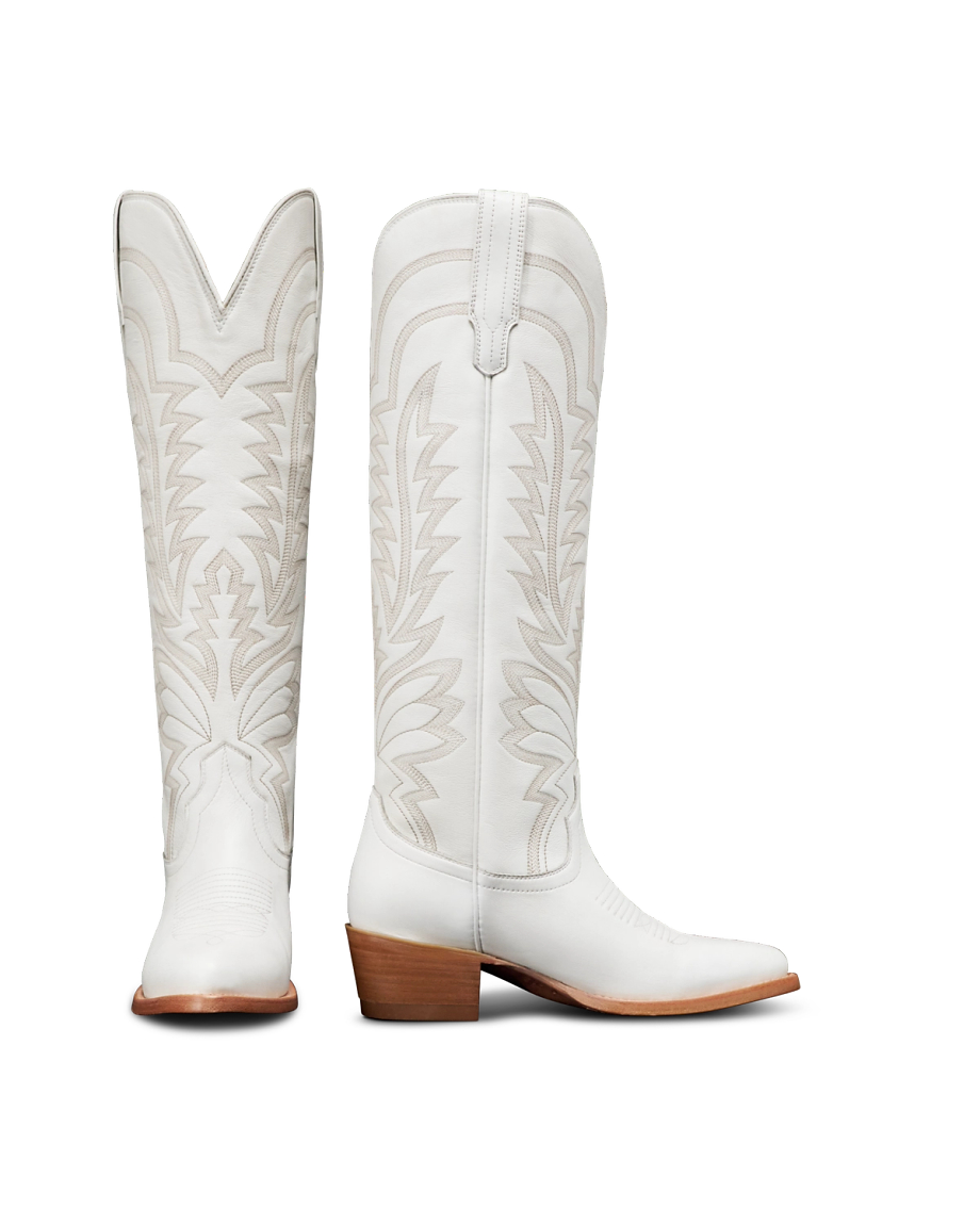 The Abby Wide Calf Cowgirl Boot - White | Tecovas