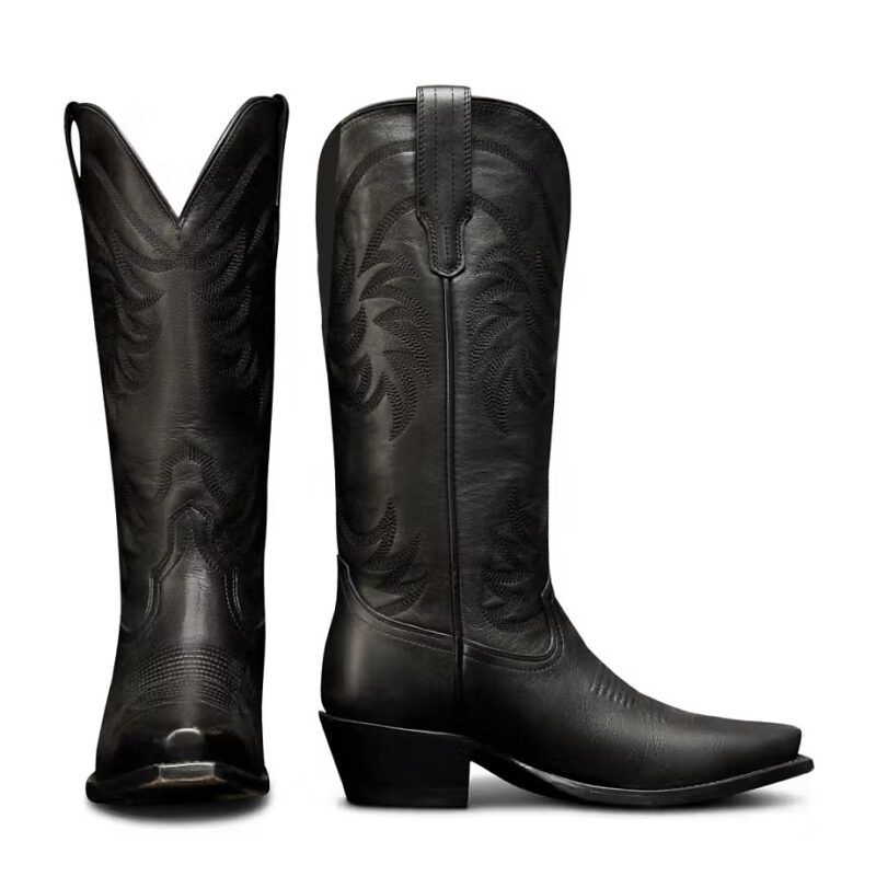 The Annie Cowgirl Boot - Black cowhide | Tecovas