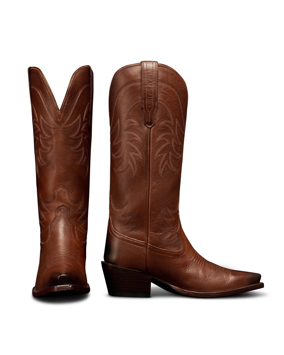 The Annie Cowgirl Boot - Brown cowhide | Tecovas
