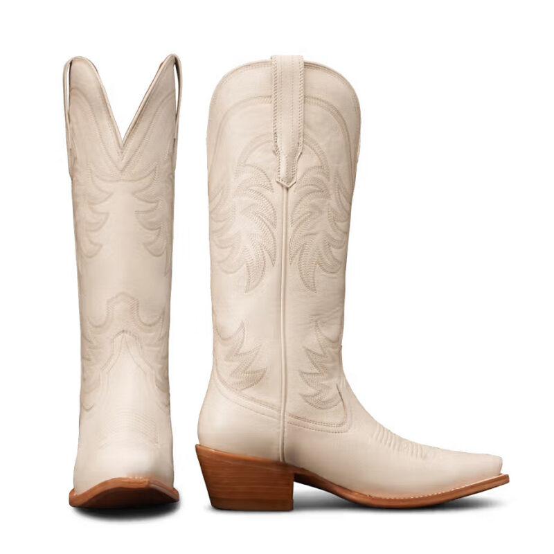 The Annie Cowgirl Boot - White cowhide | Tecovas
