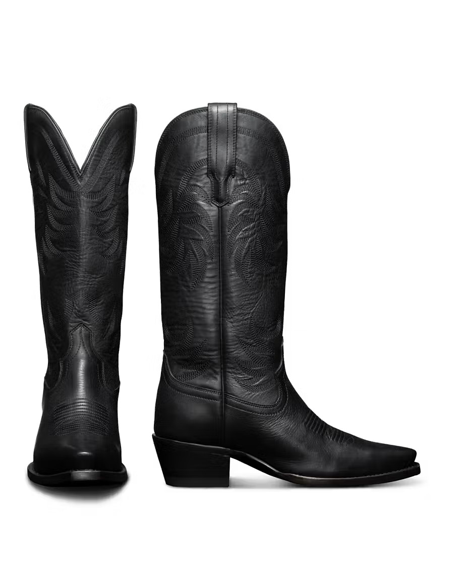 The Annie Wide Calf Cowgirl Boot - Black | Tecovas
