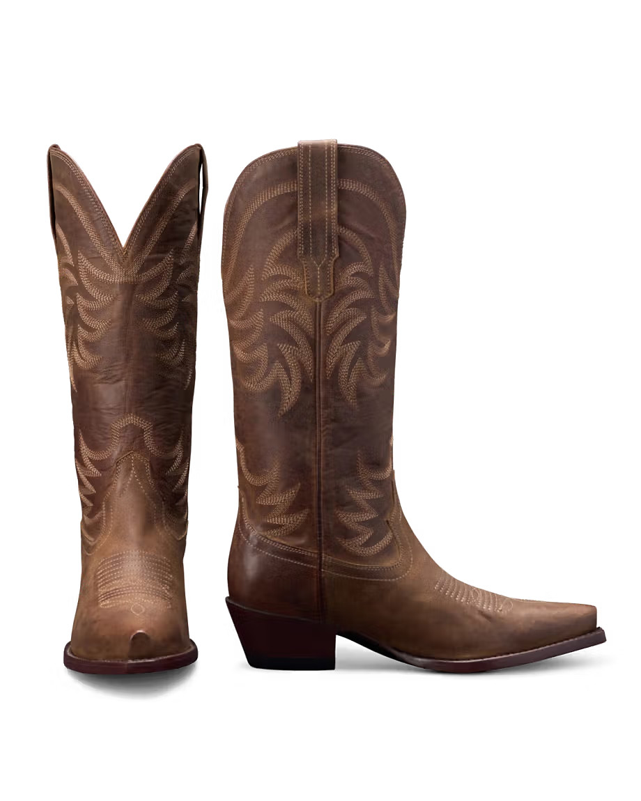 The Annie Wide Calf Cowgirl Boot - Brown goat | Tecovas