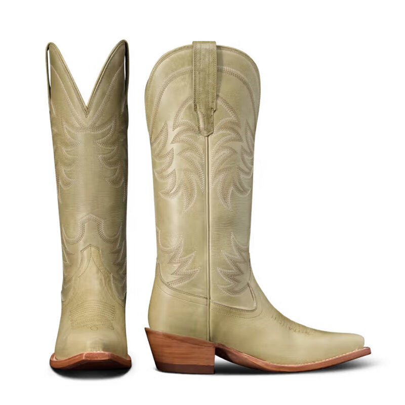 The Annie Wide Calf Cowgirl Boot - Green | Tecovas