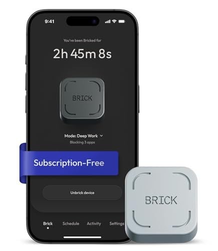 The Brick Smartphone Access Blocker, Subscription-Free Phone Lock