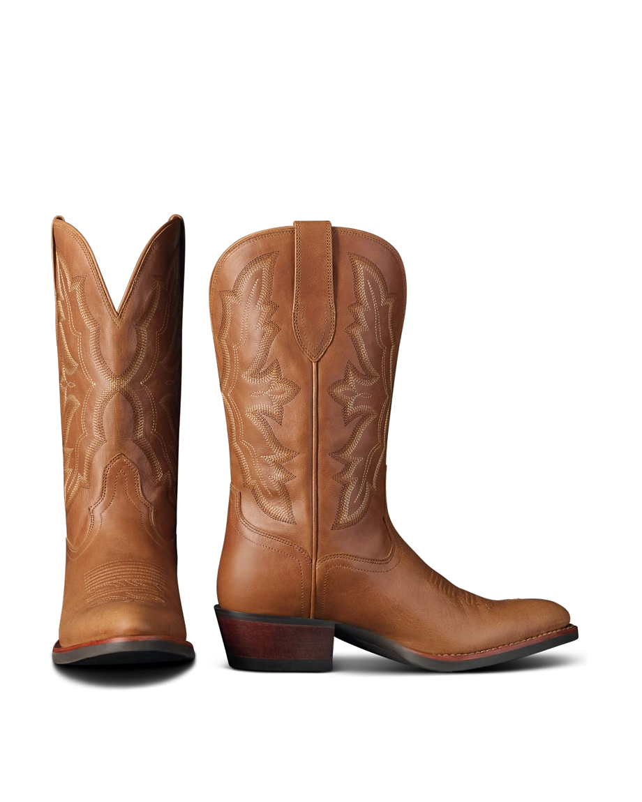 The Britt Round Toe Cowgirl Boot - Tan goat | Tecovas