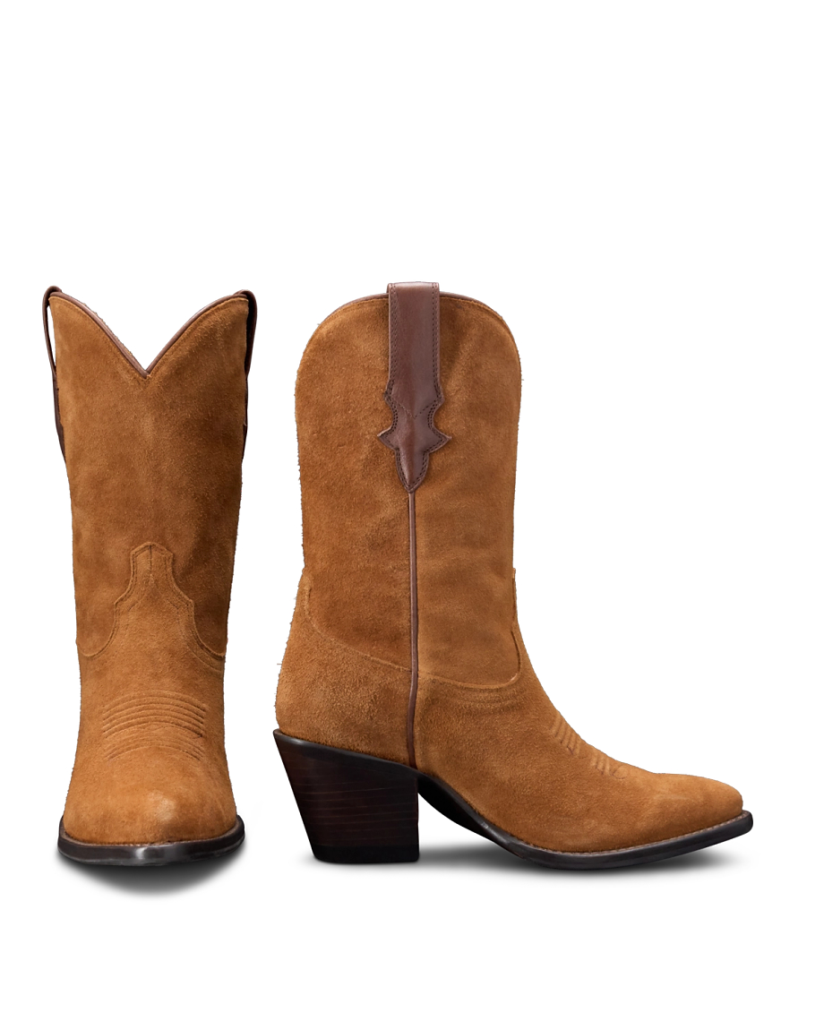 The Cassie Cowgirl Boot - Tan deerskin | Tecovas