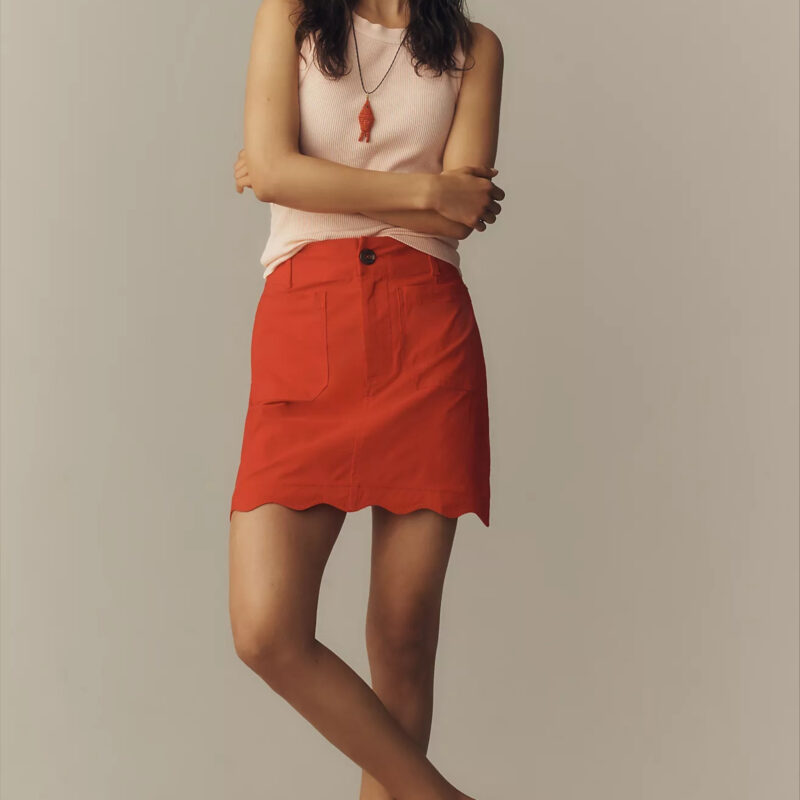 The Colette Scalloped Mini Skirt by Maeve