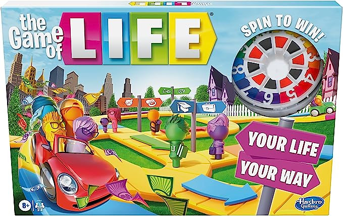 The Game of Life Board Game, Family Games for Kids Ages 8 and Up, Pegs Come in 6