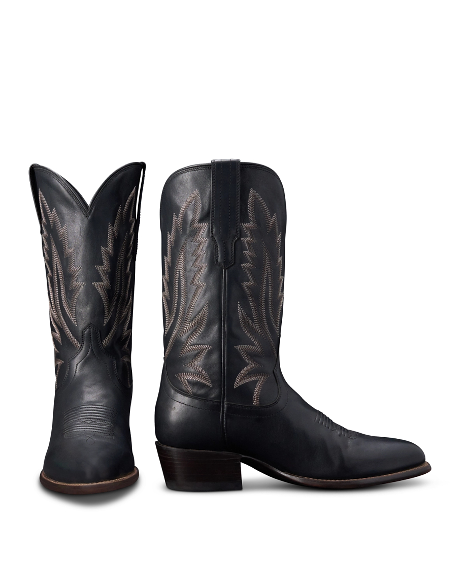 The Jamie Cowgirl Boot - Black cowhide | Tecovas