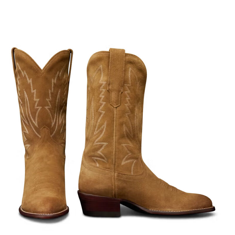 The Jamie Round Toe Cowgirl Boot - Tan suede | Tecovas