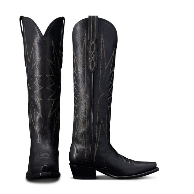 The Loretta Cowgirl Boot - Black goat | Tecovas
