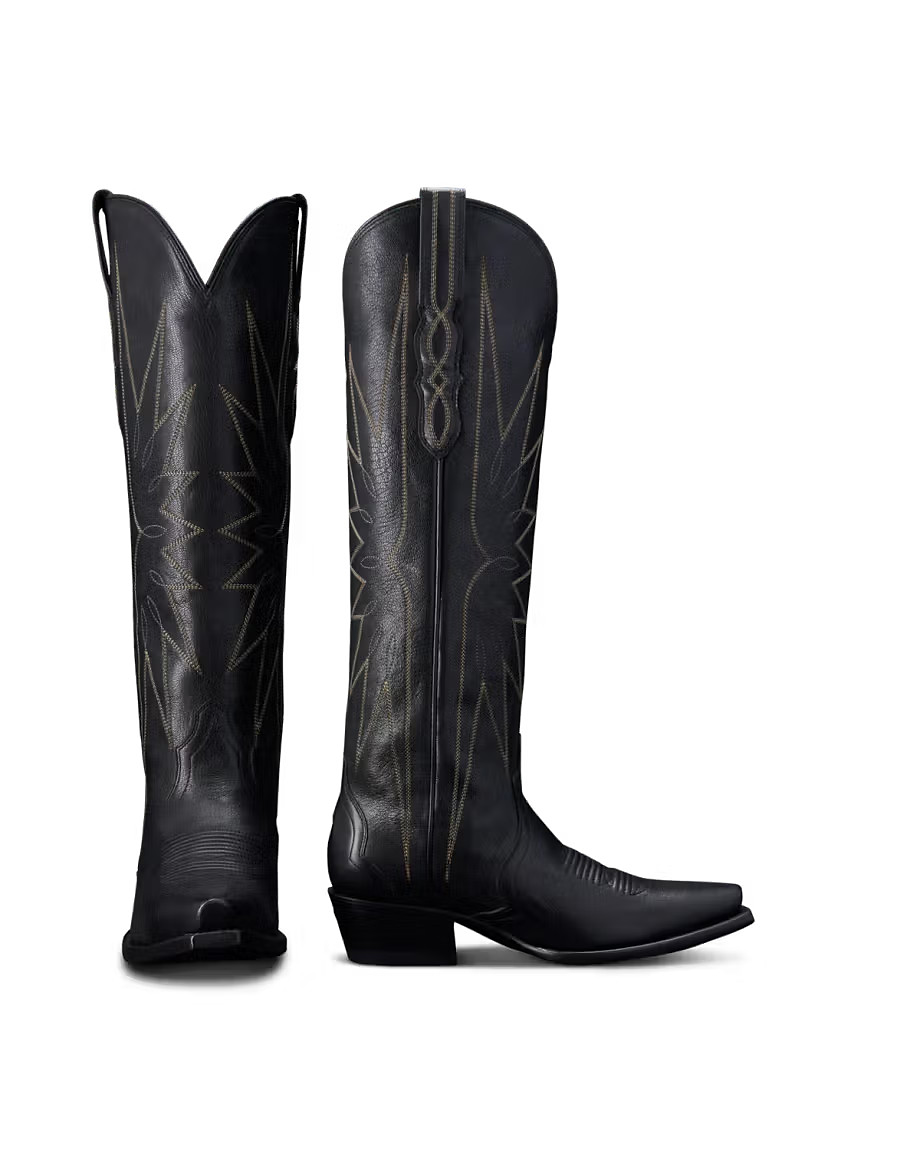 The Loretta Cowgirl Boot - Black goat | Tecovas