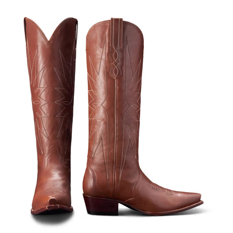 The Loretta Cowgirl Boot - Brown cowhide | Tecovas