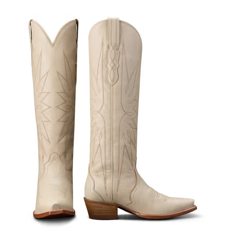 The Loretta Cowgirl Boot - White cowhide | Tecovas