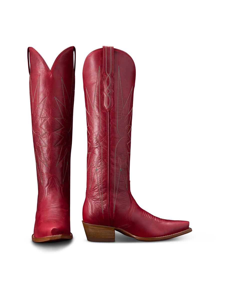 The Loretta Snip Toe Cowgirl Boot - Red goat | Tecovas