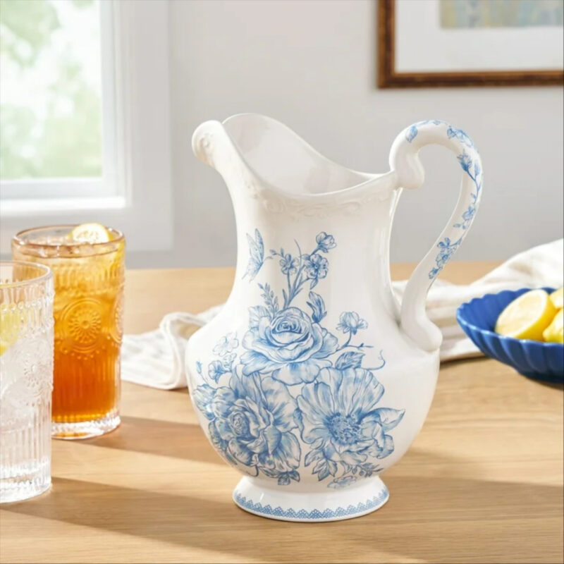 The Pioneer Woman Agatha Stoneware 2-Quart Pitcher, Blue - Walmart.com