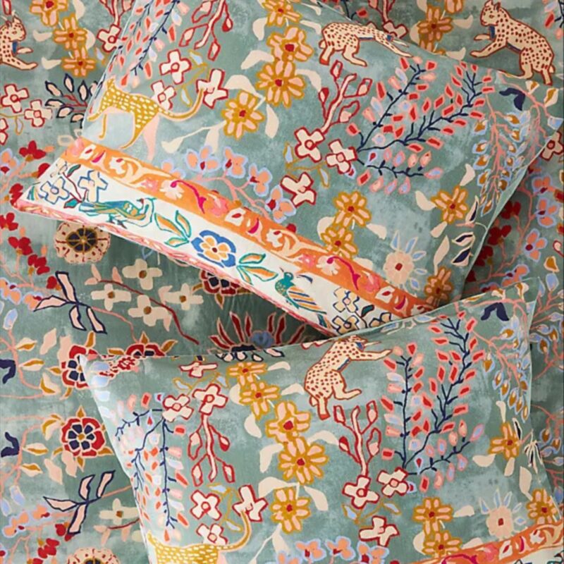 The Printed Cotton-Slub Pillow Shams, Set of 2