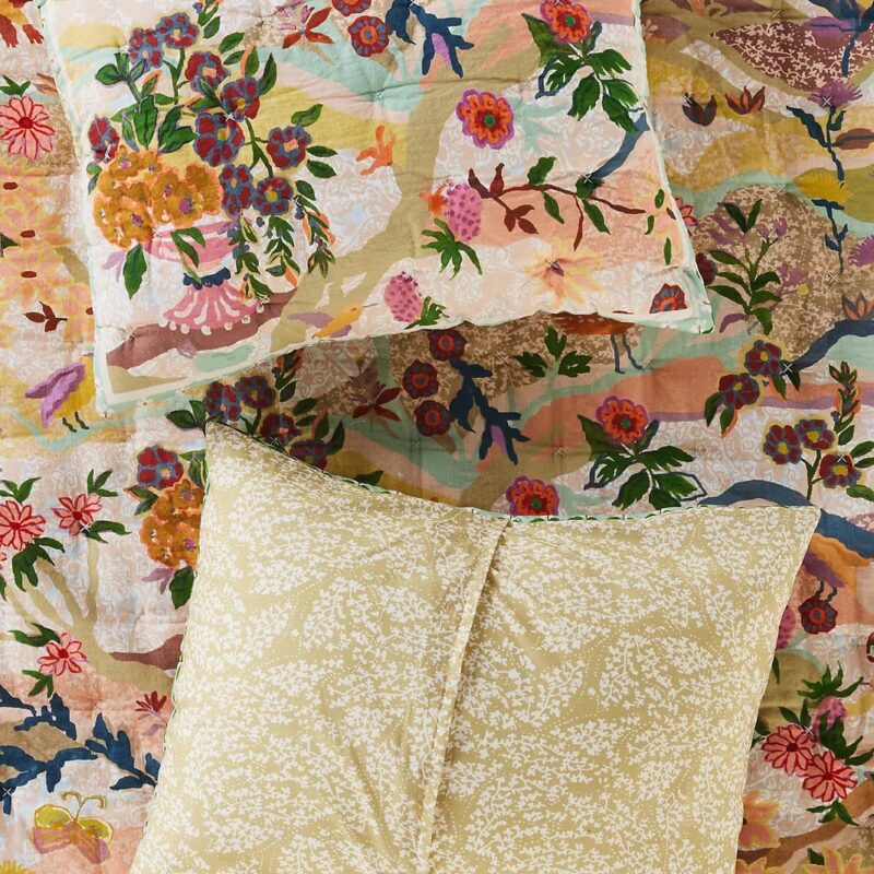 The Printed Textured Cotton Pillow Shams, Set of 2