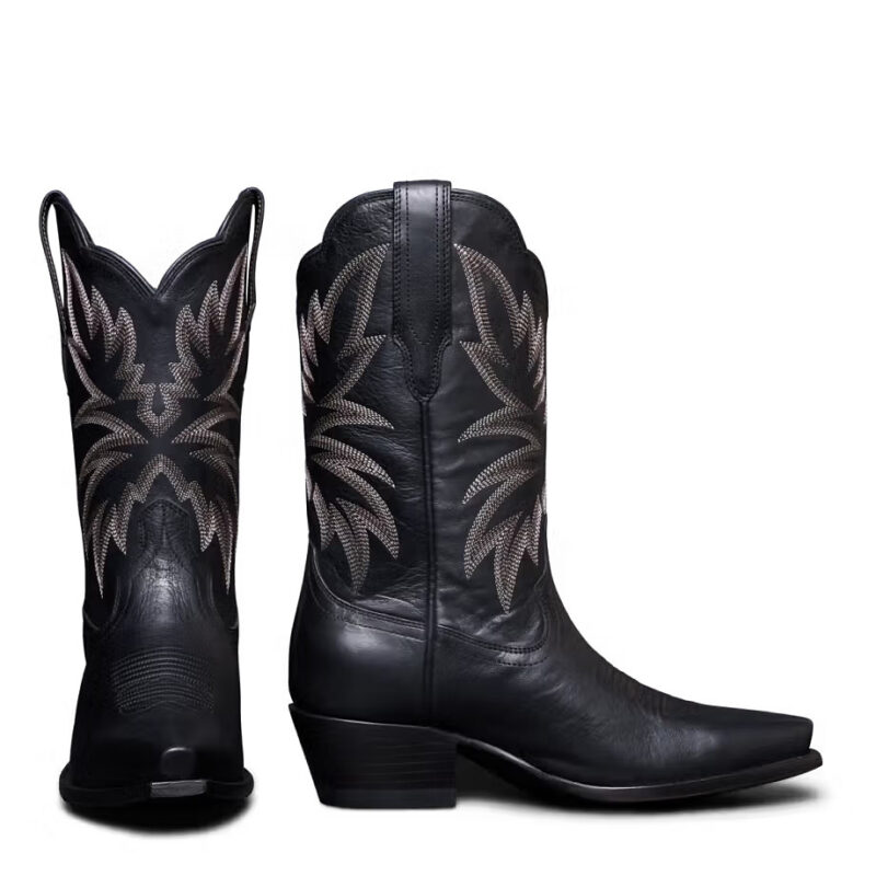 The Sadie Cowgirl Boot - Black cowhide | Tecovas